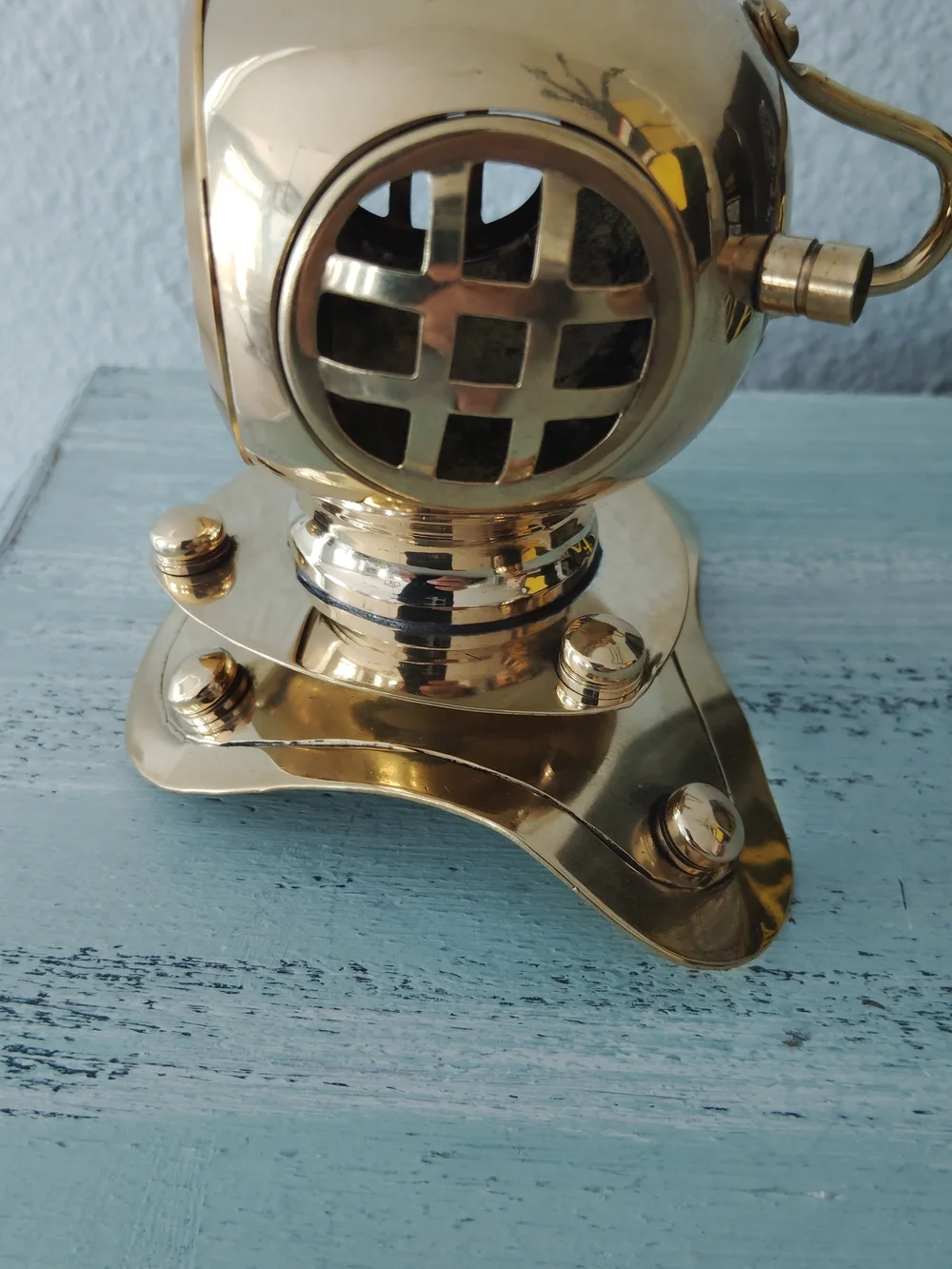 Invicta Gold Decorative Diver Helmet Desk Clock - Gold
